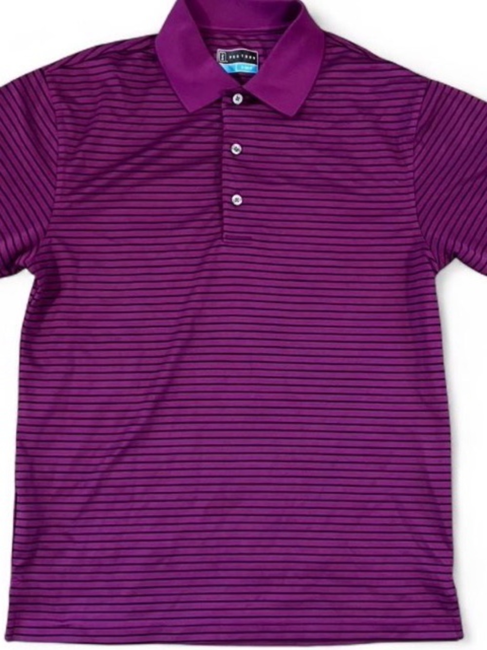 PGA Tour Men's Performance Feeder Stripe Polo Purple small